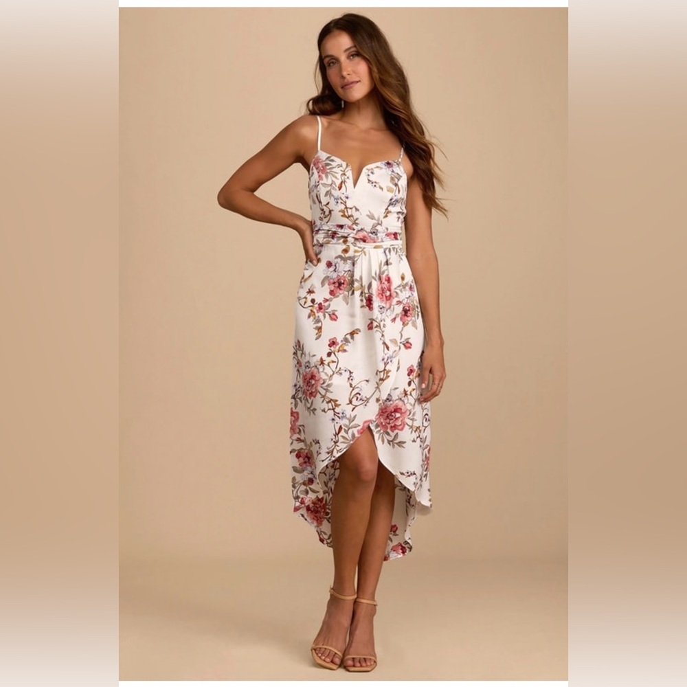 NWT My Favorite Day Ivory Floral Print Tulip
Skirt Midi Dress - Small